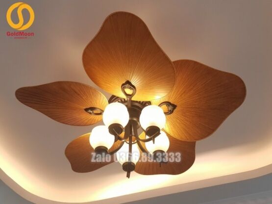 Quạt trần đèn cánh lá trang trí đẹp 56A265 4