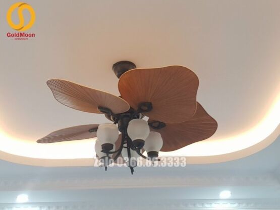 Quạt trần đèn cánh lá trang trí đẹp 56A265 5