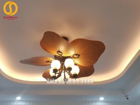 Quạt trần đèn cánh lá trang trí đẹp 56A265 2